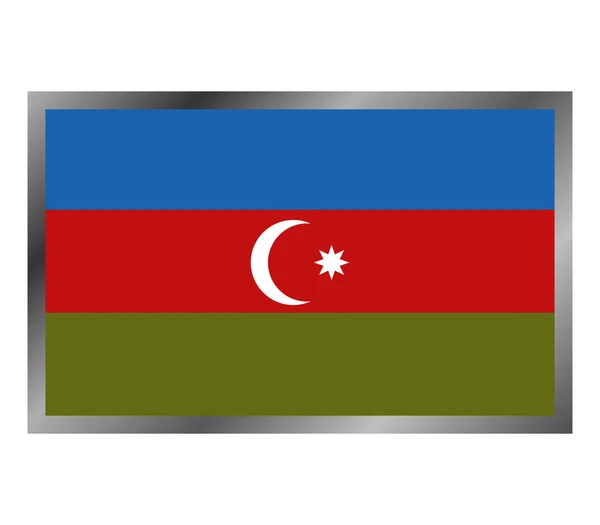 Ázerbájdžánská vlajka na bílém pozadí — Stock fotografie