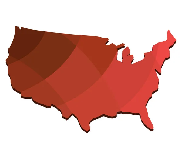 Mappa degli Stati Uniti illustrata su sfondo bianco — Foto Stock