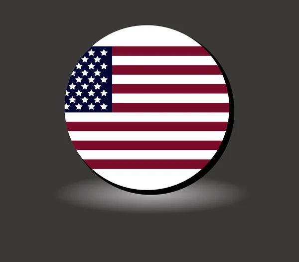 Circle with US flag illustrated on a white background — Stock Photo, Image