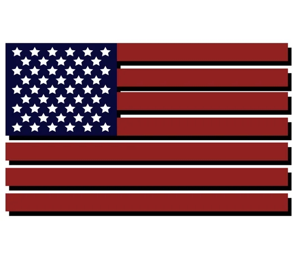 Bandera de Estados Unidos ilustrada sobre un fondo blanco — Foto de Stock