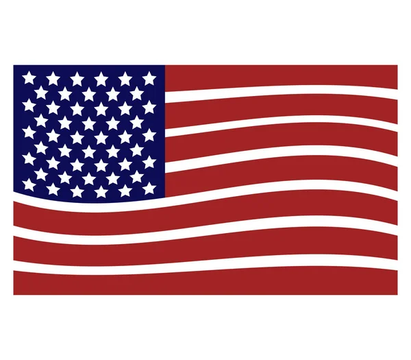 Bandera de Estados Unidos ilustrada sobre un fondo blanco — Foto de Stock