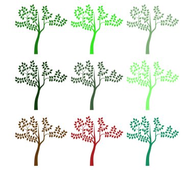 Beyaz bir arka plan ağaçta resimli kümesi