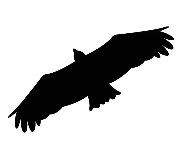 Silhouette aigle illustrée sur fond blanc — Image vectorielle