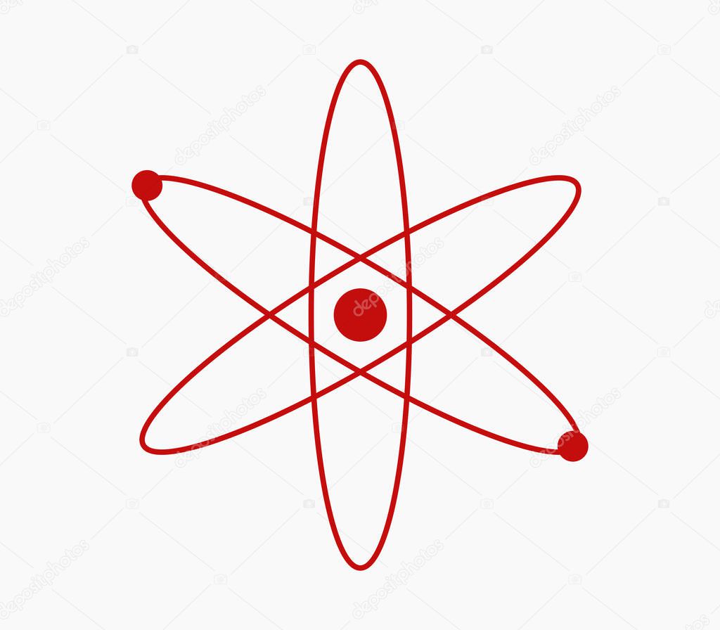 atom icon illustrated on a white background
