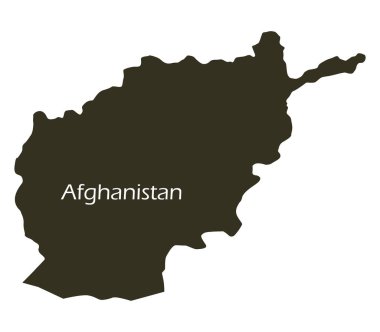 Beyaz bir arka plan üzerinde resimli Afganistan Haritası