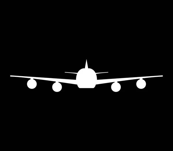 Icono del avión ilustrado sobre un fondo blanco — Vector de stock