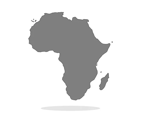 Carte illustrée de l'Afrique sur fond blanc — Image vectorielle