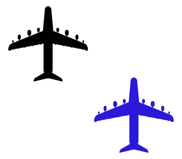 Beyaz bir arka plan üzerinde gösterilen uçak kümesi — Stok Vektör