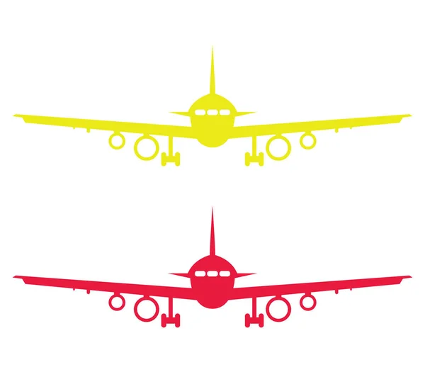 Beyaz bir arka plan üzerinde gösterilen uçak kümesi — Stok Vektör