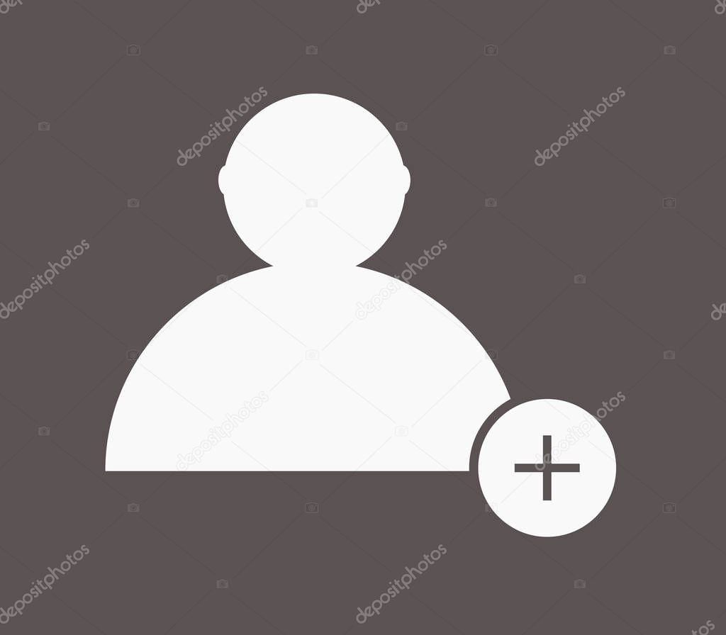 add icon illustrated person on white background