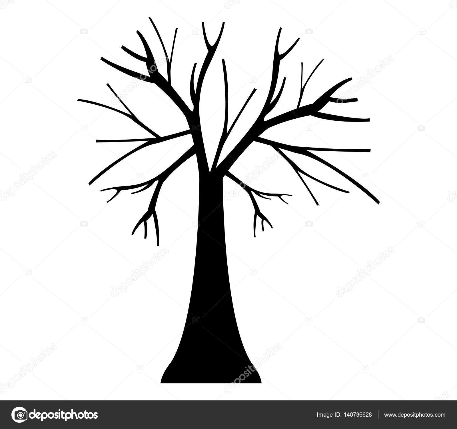 Dry Tree Illustrated On A White Background Stock Vector