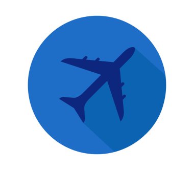 Beyaz bir arka plan üzerinde gösterilen uçak simgesi