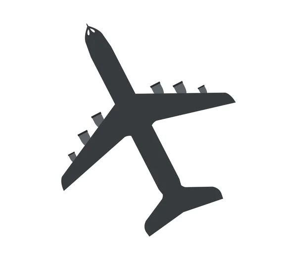 Icono del avión ilustrado sobre un fondo blanco — Archivo Imágenes Vectoriales