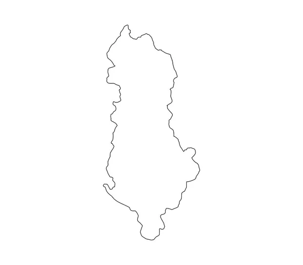 Bebilderte Landkarte Albaniens auf weißem Hintergrund — Stockvektor