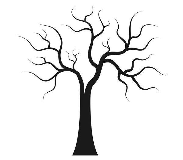 dry tree illustrated on a white background