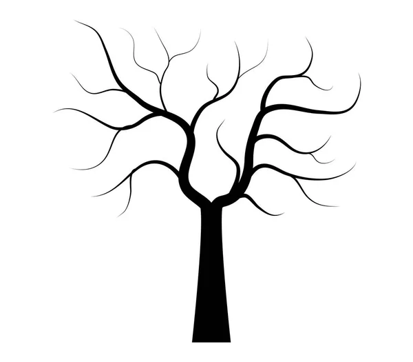 Árvore seca ilustrada sobre um fundo branco — Vetor de Stock