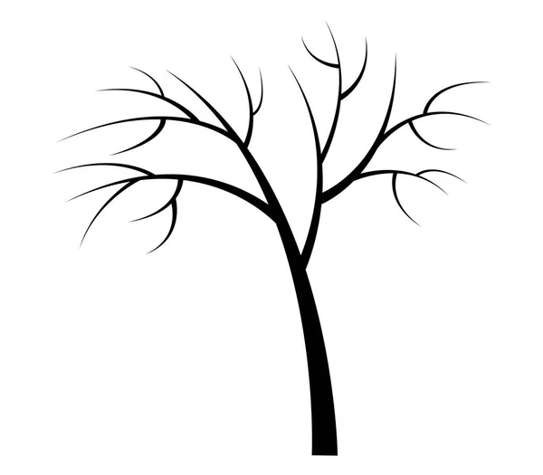 Suche drzewo ilustrowany na białym tle — Wektor stockowy