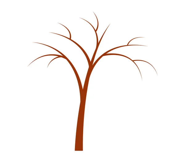 Árvore seca ilustrada sobre um fundo branco — Vetor de Stock