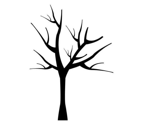 Arbre sec illustré sur fond blanc — Image vectorielle