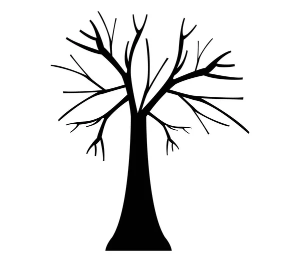 Árbol seco ilustrado sobre un fondo blanco — Archivo Imágenes Vectoriales