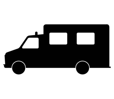 Beyaz arka plan üzerinde resimli simgesi ambulans