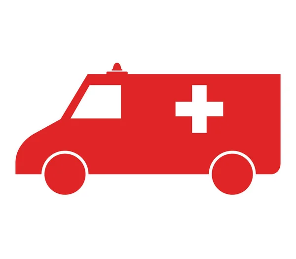 Ícone ilustrado ambulância no fundo branco — Vetor de Stock