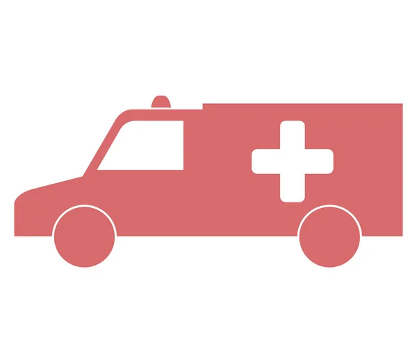 Ícone ilustrado ambulância no fundo branco — Vetor de Stock