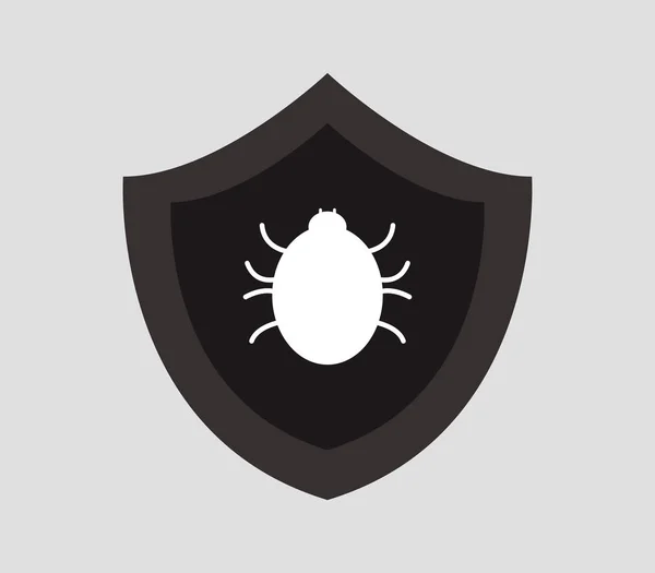 Icône antivirus illustrée sur un fond blanc — Image vectorielle