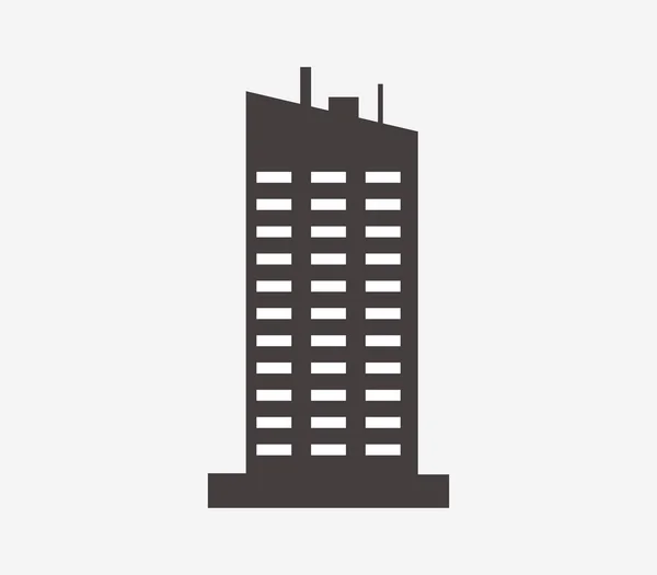 Icono de rascacielos ilustrado sobre un fondo blanco — Archivo Imágenes Vectoriales