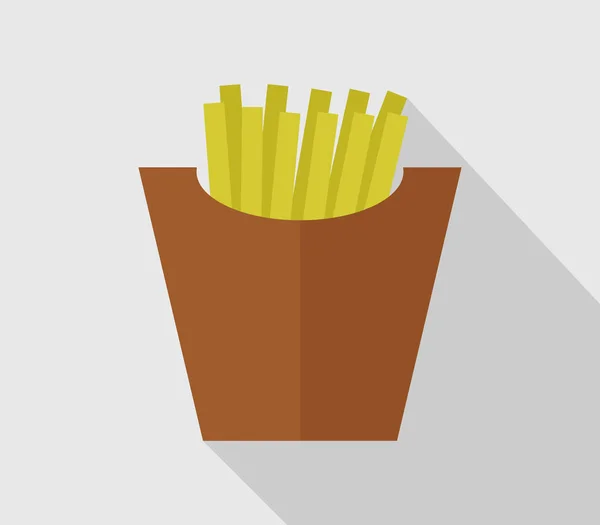 Icono ilustrado papas fritas sobre fondo blanco — Vector de stock
