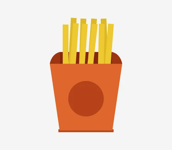 Icono ilustrado papas fritas sobre fondo blanco — Vector de stock
