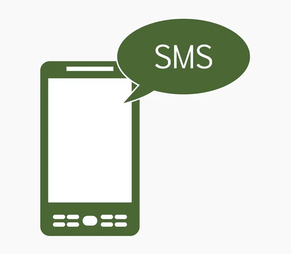 Ícone sms na célula —  Vetores de Stock
