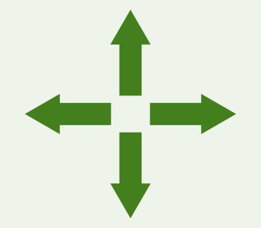 Beyaz bir arka plan üzerinde gösterilen simge okları genişletin