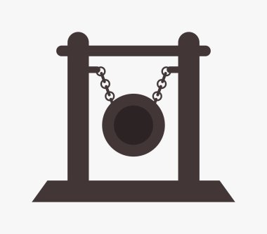 Beyaz bir arka plan üzerinde gösterilen simge gong