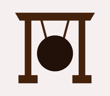 Beyaz bir arka plan üzerinde gösterilen simge gong