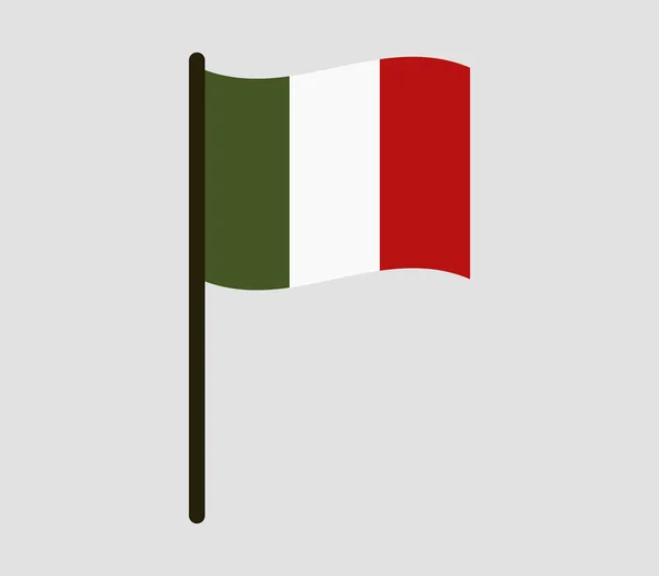 Ikon bendera Italia diilustrasikan pada latar belakang putih - Stok Vektor