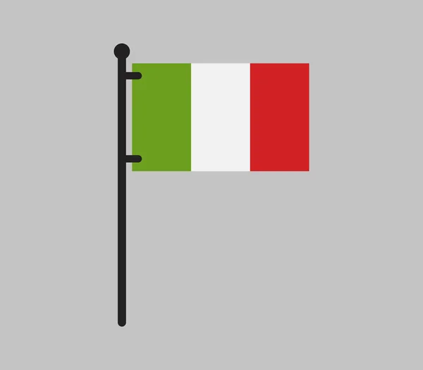 Ícone da bandeira italiana ilustrado sobre um fundo branco —  Vetores de Stock