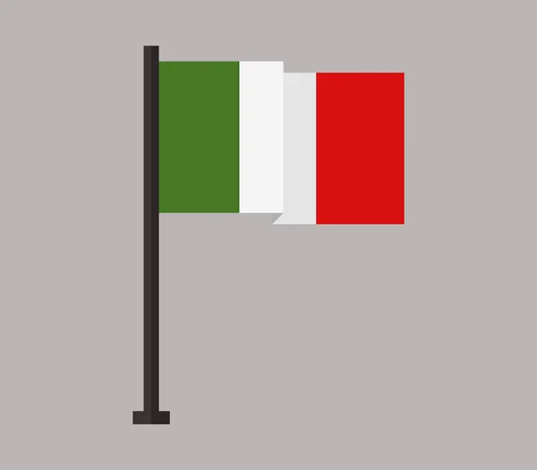 Icono de bandera italiana ilustrado sobre un fondo blanco — Vector de stock