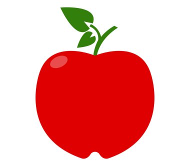 Beyaz bir arka plan üzerinde resimli elma simgesi