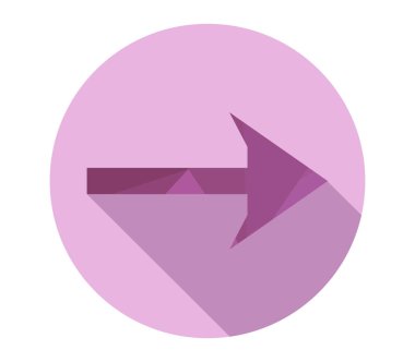 Beyaz bir arka plan üzerinde gösterilen ok simgesi