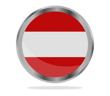 Beyaz bir arka plan üzerinde resimli Avusturya bayrağı