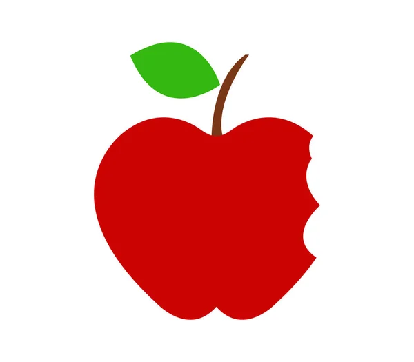 Icône pomme avec morsure illustrée sur un fond blanc — Image vectorielle