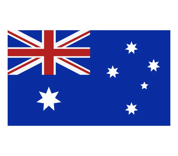 Bandiera australiana illustrata su sfondo bianco — Vettoriale Stock