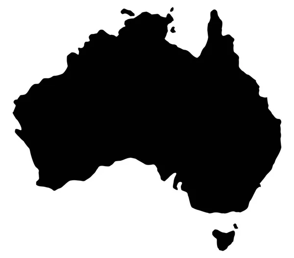 Ilustrowana Mapa Australii na białym tle — Wektor stockowy
