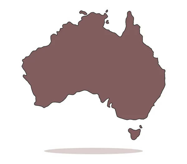 Mapa ilustrado de Australia sobre fondo blanco — Vector de stock