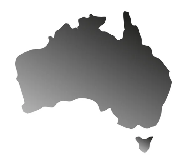 Peta bergambar Australia pada latar belakang putih - Stok Vektor