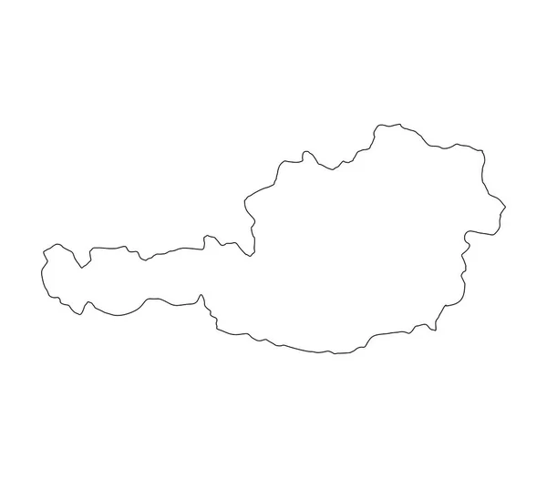 Mappa austria illustrata su sfondo bianco — Vettoriale Stock