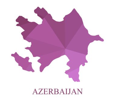 Beyaz bir arka plan üzerinde resimli Azerbaycan Haritası