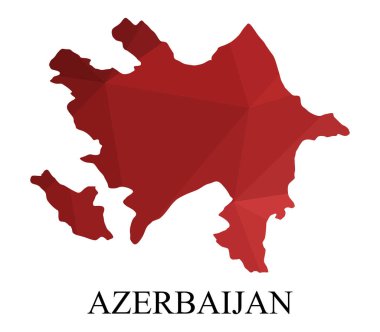 Beyaz bir arka plan üzerinde resimli Azerbaycan Haritası