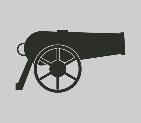 Icon illustrated war cannon on a white background — Stock Vector
